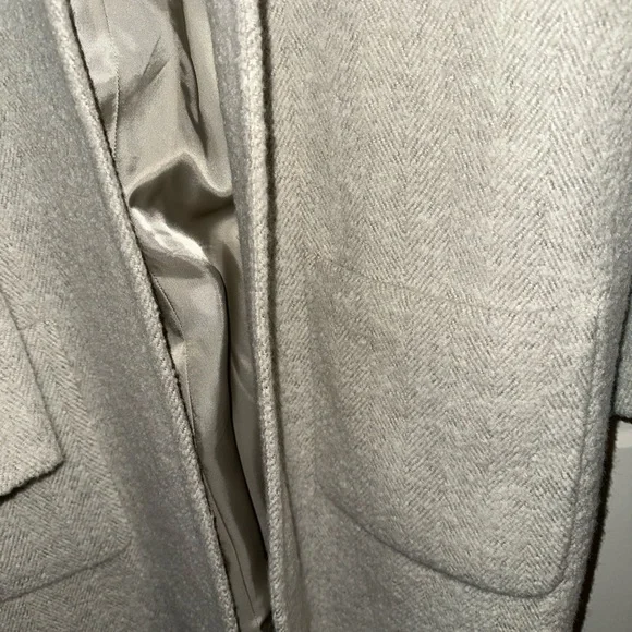 Eileen Fisher Long Open Coat in Oat Color - Picture 2 of 3